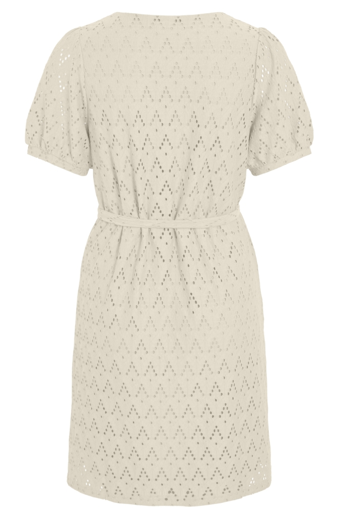 VIAMALINA V-NECK S/S DRESS/PB 14104111 BIRCH